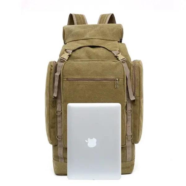 Large capacity outdoor hiking canvas backpack - Image 2