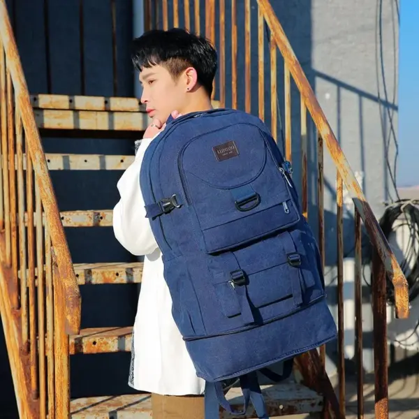 Large capacity outdoor multi functional canvas backpack - Image 6