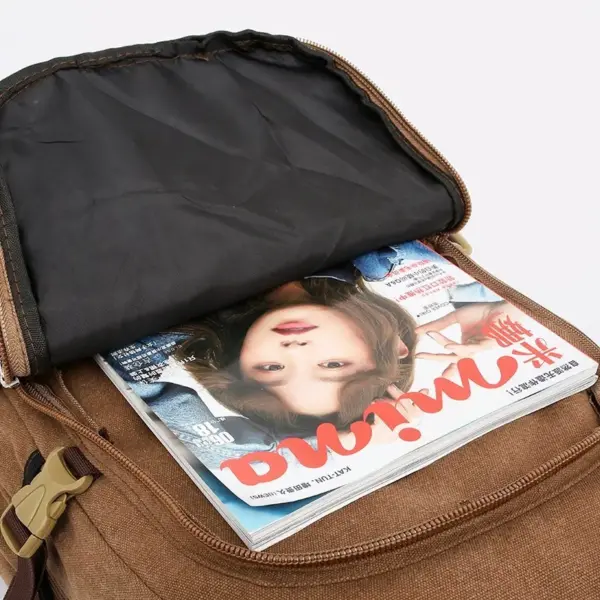 Large capacity outdoor vintage canvas backpack - Image 8