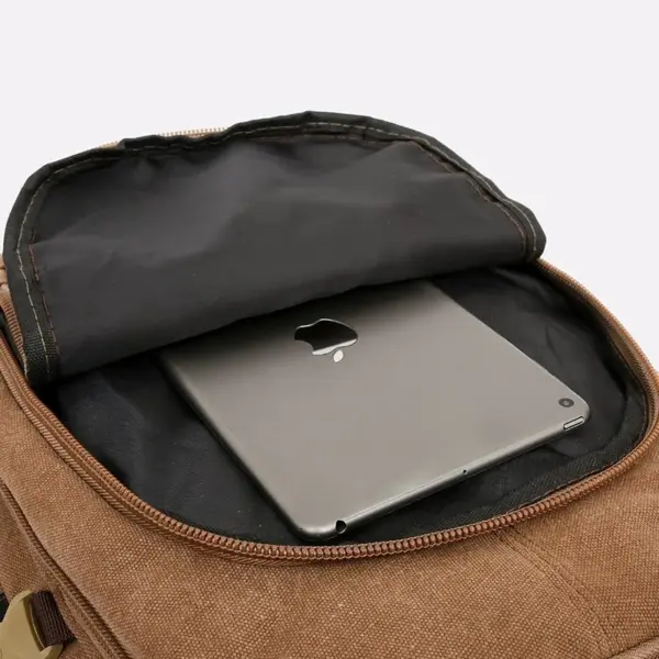 Large capacity outdoor vintage canvas backpack - Image 9