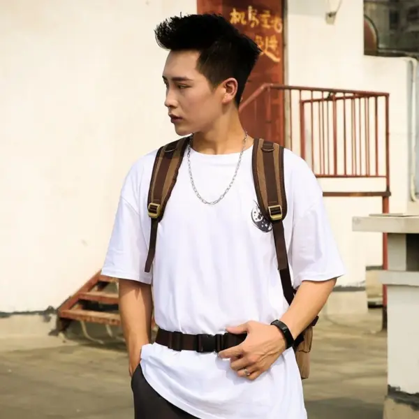 Large capacity outdoor vintage canvas backpack - Image 15