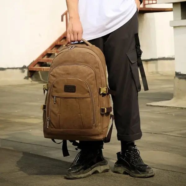Large capacity outdoor vintage canvas backpack - Image 16
