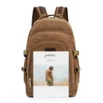 Large capacity outdoor vintage canvas backpack - Image 2