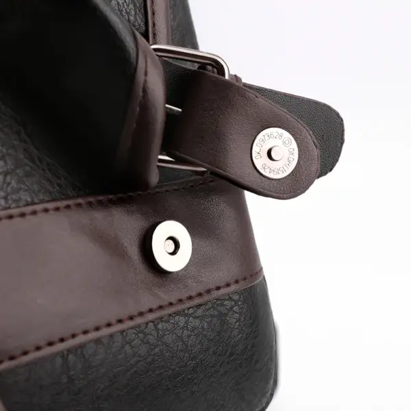 Large capacity top handle men`s leather backpack - Image 5