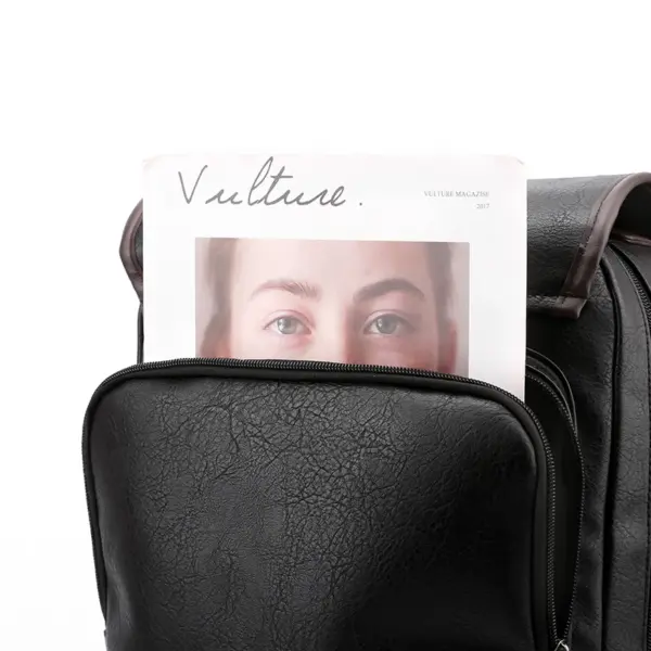 Large capacity top handle men`s leather backpack - Image 7