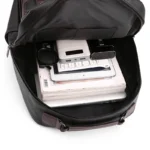 Large capacity top handle men`s leather backpack - Image 6