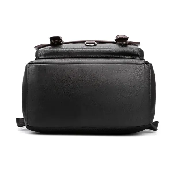 Large capacity top handle men`s leather backpack - Image 3