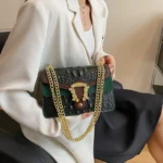 Luxury crocodile pattern vintage chain bag - Image 5