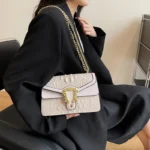 Luxury crocodile pattern vintage chain bag - Image 7