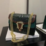 Luxury crocodile pattern vintage chain bag - Image 10