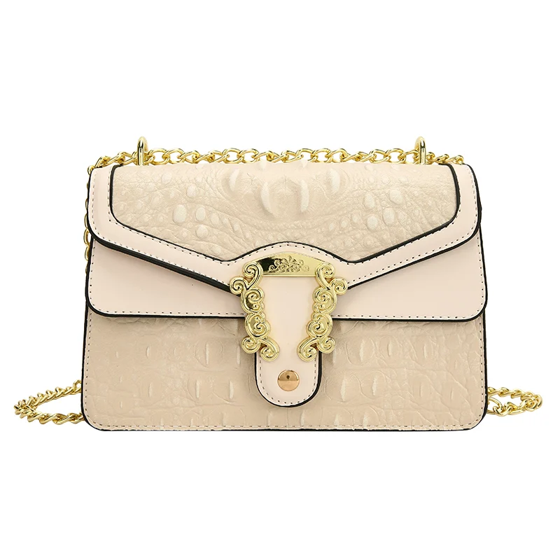 Luxury crocodile pattern vintage chain bag