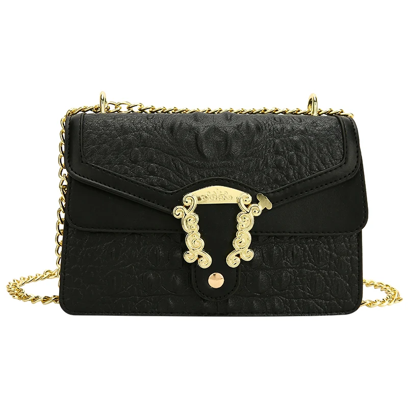 Luxury crocodile pattern vintage chain bag