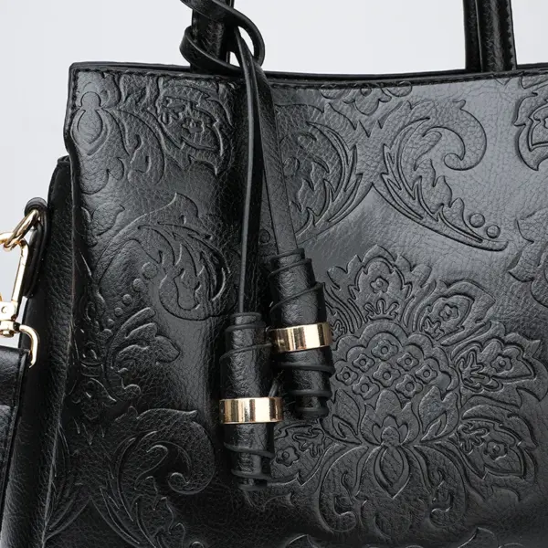 Luxury flower embossed vintage designer tote bag - Image 8