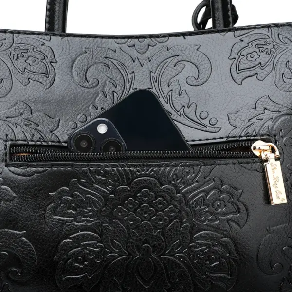 Luxury flower embossed vintage designer tote bag - Image 10