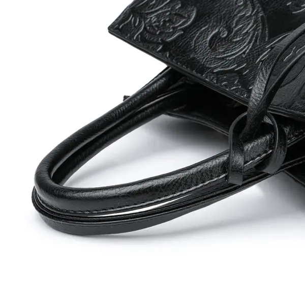 Luxury flower embossed vintage designer tote bag - Image 11