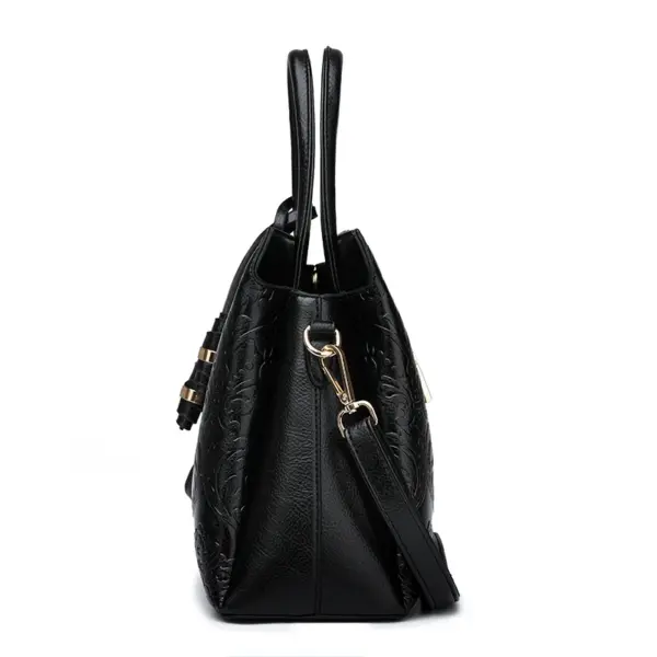 Luxury flower embossed vintage designer tote bag - Image 5