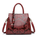 Luxury flower embossed vintage designer tote bag