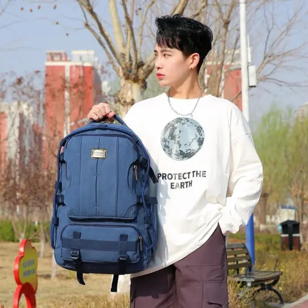 Multi functional outdoor large capacity canvas backpack - Image 2