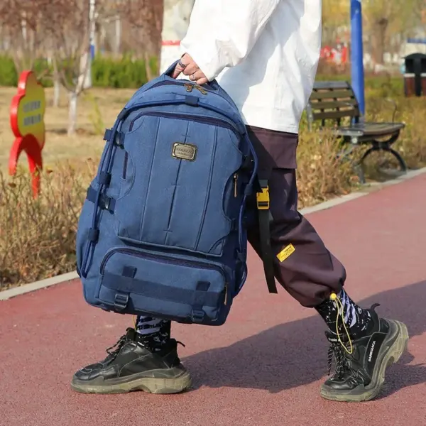 Multi functional outdoor large capacity canvas backpack - Image 3