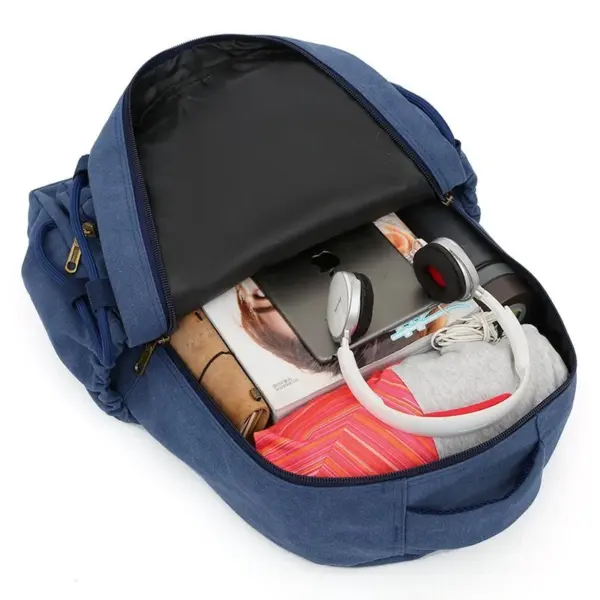 Multi functional outdoor large capacity canvas backpack - Image 15