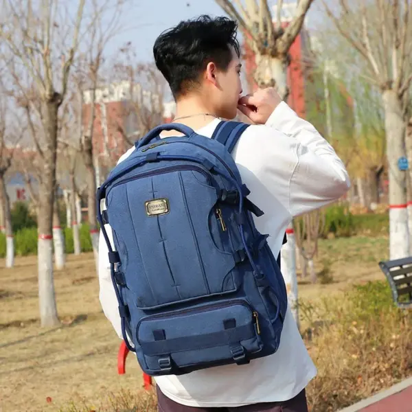 Multi functional outdoor large capacity canvas backpack - Image 4