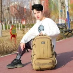 Multi functional outdoor large capacity canvas backpack - Image 6