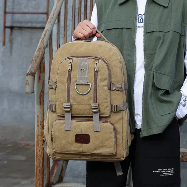 Multifunctional canvas large capacity backpack - Image 9