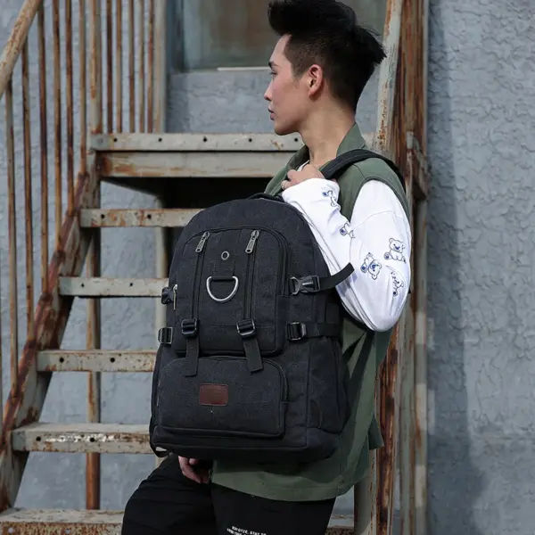 Multifunctional canvas large capacity backpack - Image 12