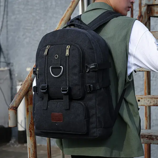 Multifunctional canvas large capacity backpack - Image 14