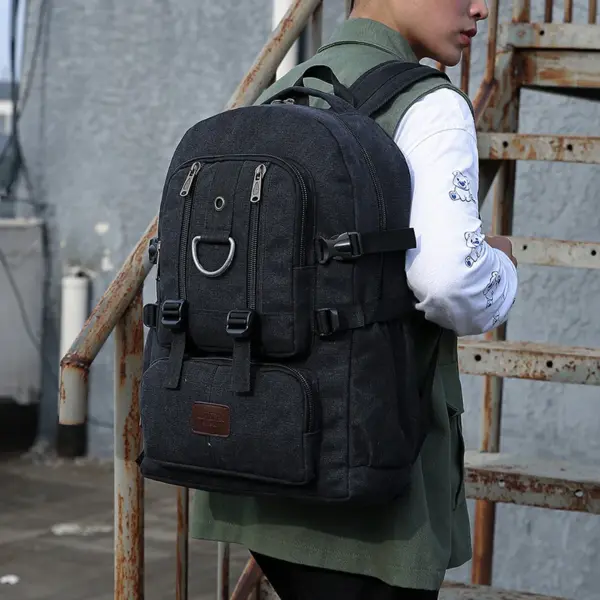 Multifunctional canvas large capacity backpack - Image 15