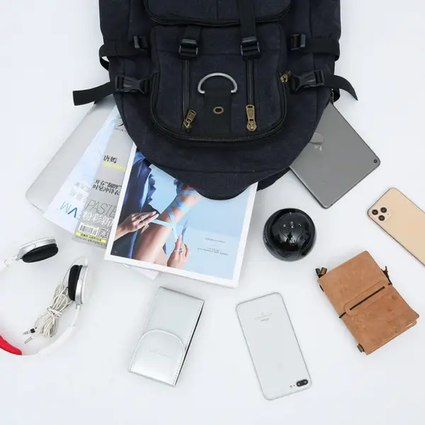 Multifunctional canvas large capacity backpack - Image 18