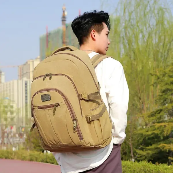Outdoor canvas large capacity premium backpack - Image 9