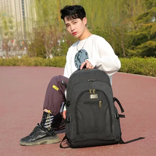 Outdoor canvas large capacity premium backpack - Image 3