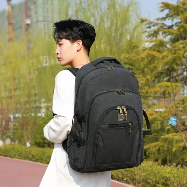 Outdoor canvas large capacity premium backpack - Image 5
