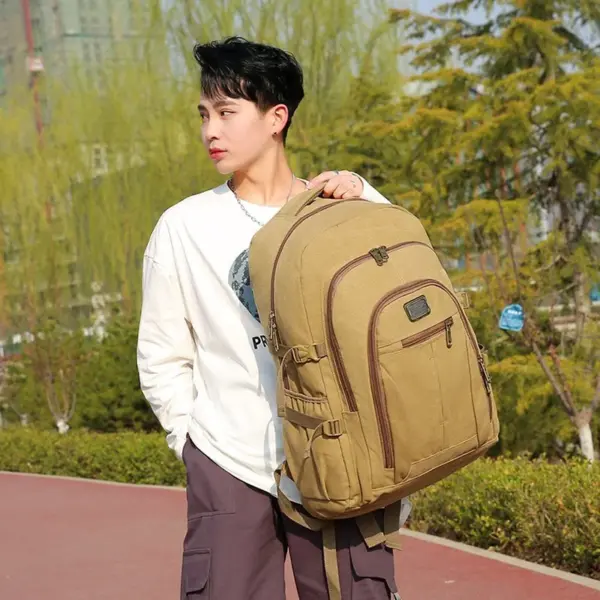 Outdoor canvas large capacity premium backpack - Image 7