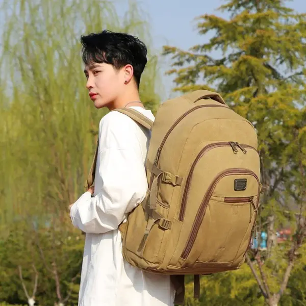 Outdoor canvas large capacity premium backpack - Image 8
