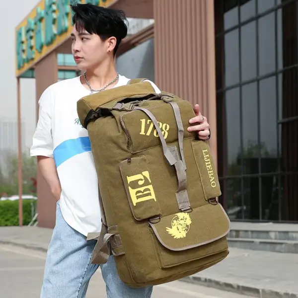 Outdoor hiking large capacity canvas backpack - Image 11