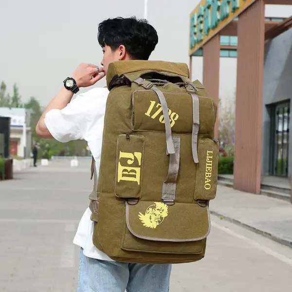 Outdoor hiking large capacity canvas backpack - Image 12