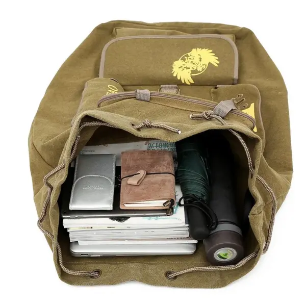 Outdoor hiking large capacity canvas backpack - Image 19