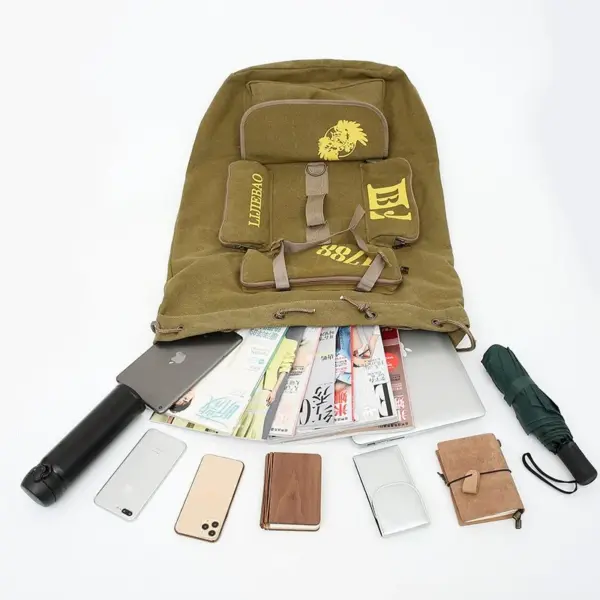 Outdoor hiking large capacity canvas backpack - Image 20