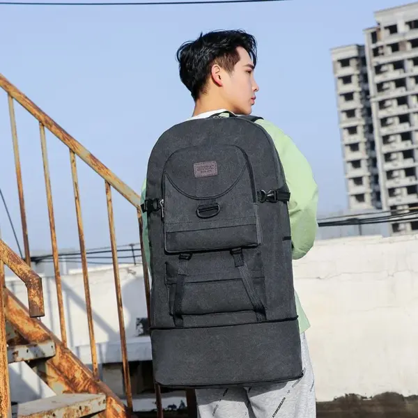 Outdoor large capacity multifunctional canvas bag - Image 9