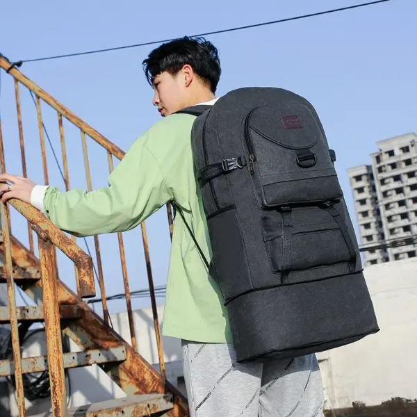 Outdoor large capacity multifunctional canvas bag - Image 11