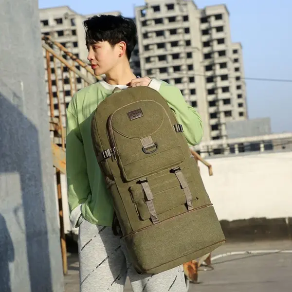 Outdoor large capacity multifunctional canvas bag - Image 13