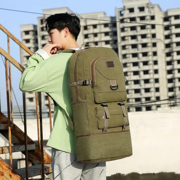 Outdoor large capacity multifunctional canvas bag - Image 14