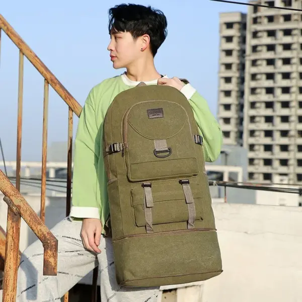 Outdoor large capacity multifunctional canvas bag - Image 15