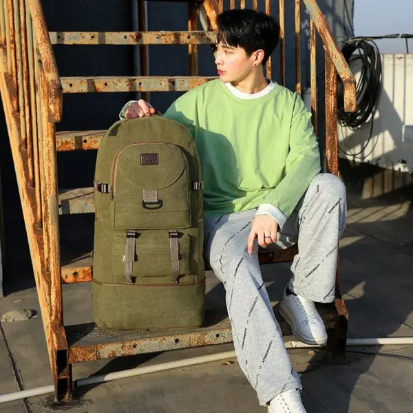 Outdoor large capacity multifunctional canvas bag - Image 16