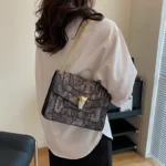 Snakeskin embossed square chain bag - Image 8