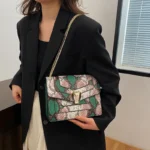 Snakeskin embossed square chain bag - Image 10