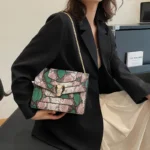 Snakeskin embossed square chain bag - Image 5