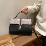 Snakeskin satchel leather designer bag - Image 7
